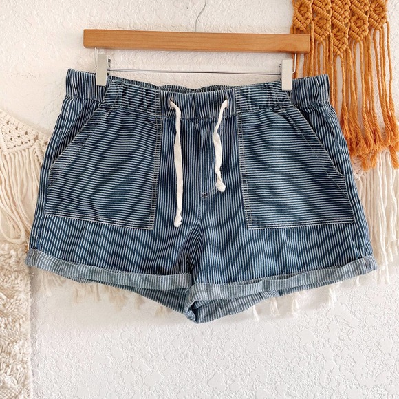Urban Outfitters Pants - BDG Striped Cuff Hem Drawstring Waist Shorts